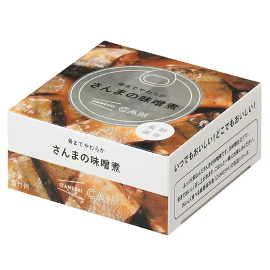 イザメシ CAN 缶詰 骨まで柔らかさんまの味噌煮