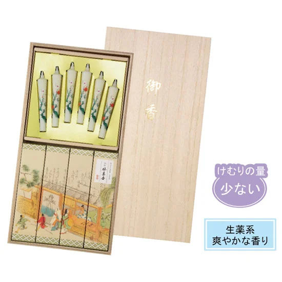 カメヤマ　吟撰　仙年香　絵ろうそくセット　桐箱