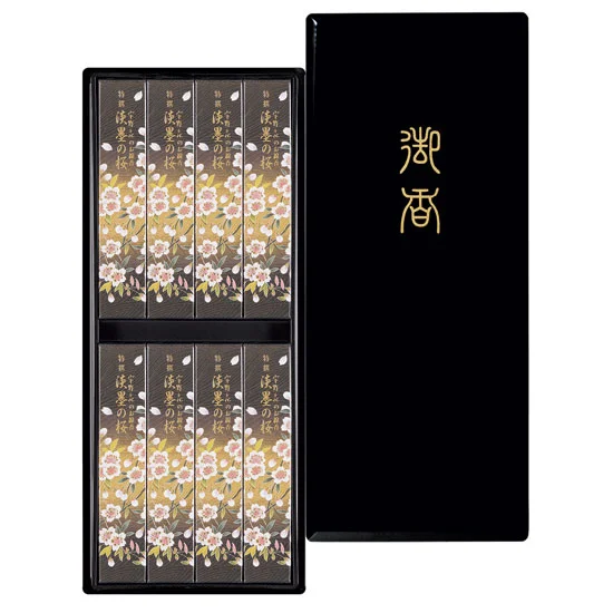 宇野千代のお線香 特撰淡墨の桜（塗箱）